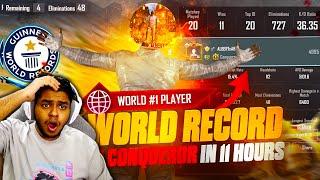 WORLD RECORD 36 KD CONQUEROR in 11 HOURS by PAKISTAN Albert OP BEST Moments in PUBG Mobile