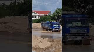 Power Blue Dump Truck 29822#shorts #youtubeshorts #excavator #road #truck #car