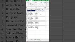 Splitting name without using formula  | MS Excel | Ira Edu-Tech | #shorts