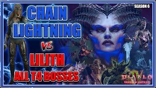 Best Chain Lightning Sorcerer vs Lilith & All T4 Tormented Bosses - Season 6 Diablo 4