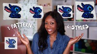 4 Crochet Tapestry Styles using ONE Pixel Grid Pattern!