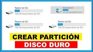 Cómo crear particiones de disco duro en Windows 10