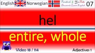 18 Adjectives 1 / Adjektiver Norsk - Engelsk Ord / Norwegian - English Words lære engelsk