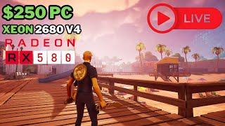 [ESP,ENG] Playing Fortnite Chapter 2 On A $250 Gaming PC | Xeon E5-2680 V4 + RX580 8GB (2048SP) |