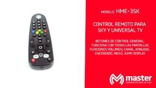 CONTROL REMOTO PARA SISTEMA SATELITAL SKY HME-3SK