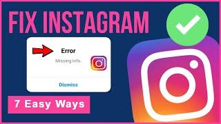 How to Fix Error "Missing Info." in Instagram | Instagram Missing Info Error | Android Data Recovery