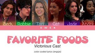 Victorious Cast (Diddly Bops) 'FAVORITE FOODS' COLOR CODED LYRICS (eng/pt)