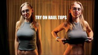 Try on Haul Non Transparent Tops with Tina no Bra