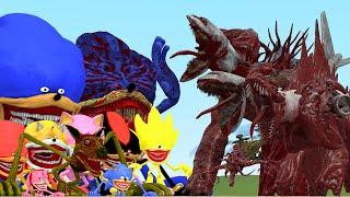 All New Sonic Tapes Family Vs All Infected Sky Monsters In Garry's Mod