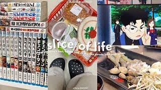 slice of life: manga shopping + haul, korean bbq, jjk phantom parade, miso soup, anime, etc !