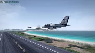 x plane 11 beechcraft baron 58 TNCM полет по кругу