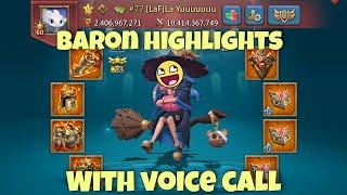 Lords Mobile - Baron highlights with VOICE!!! Holding rallies from 5 emperor account with MIX