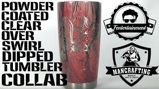 POWDER COATED CLEAR OVER SWIRL DIP PAINTED YETI REC PRO OZARK TRAIL UNBOXING - MANCRAFTINGTM
