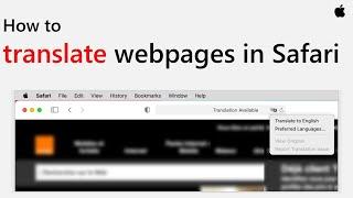 How to translate web pages in Safari?