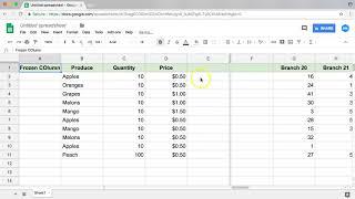 Google Sheets freeze multiple columns 2018