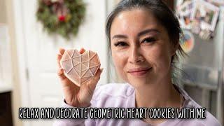Relax and Decorate: Airbrush Geometric Heart Cookies with Royal Icing and Meditation Music