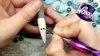 Diseño de uñas Willy Wonka