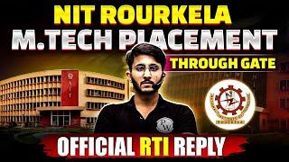 NIT Rourkela Placement Through GATE | RTI Official Reply - Latest Data | Detailed Notification