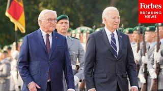 President Biden Participates In An Arrival Ceremony At Bellevue Palace In Berlin, Germany