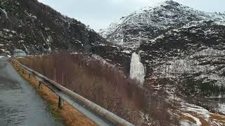 Fossen Bratte. Storli, Samnanger commune, Норвегия. 09.01.2023.