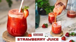 Strawberry Juice (2 Minute Recipe) - How to Make Homemade Strawberry Juice without a Juicer | Vegan