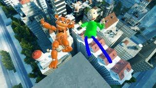 Garry's mod not ordinary ragdolls/Baldi vs Freddy epic fails[MOD Baldi's Basics and FNAF2]