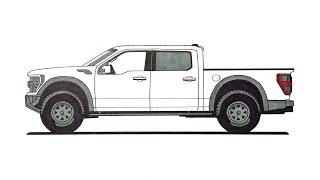 How to draw a Ford F150 Raptor