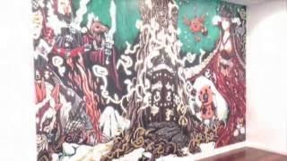 Installing Matthew Lin's Comic Con versation Mural @ Concord Library