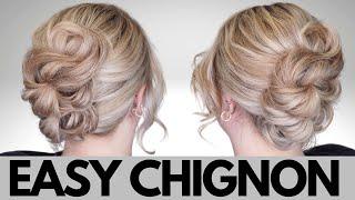 EASY twisted chignon hairstyle