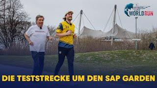 Die Wings for Life World Run Teststrecke um den SAP Garden mit Koni Abeltshauser & Stefan Schneider