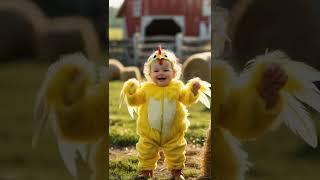 ADORABLE CUTE BABY CHICKS AND CAT COSTUME #adorablebaby #cute #cutebaby #fashion #baby #chicken #cat