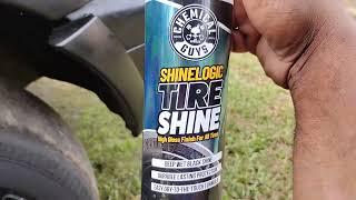 chemical guys logic graphene tire shine spray test on dull black trim