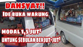 Warung berjalan berdagang di mobil