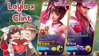 Layla x Clint Celebrate Rose Day with Valentines Skins!️ML Couple Montage️Ep 3