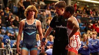 U17 Aidan Aure (USA) vs Gunner Butt (USA) 60kg. Freestyle boys youth wrestling.