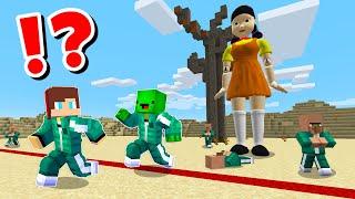 JJ and Mikey in SQUID GAME Roblox CHALLENGE in Minecraft / Maizen Minecraft