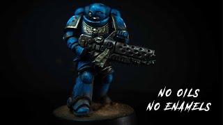 Grimdark Ultramarines with only Acrylics || Grimdark Space Marines