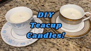 Easy DIY teacup candles that anyone can make! They make great gifts!