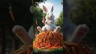 Giant Rabbit Hoards All the Carrots in the Garden  #ai #rabbit #garden