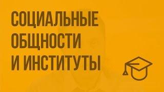 Социальные общности и институты. Видеоурок по обществознанию 11 класс