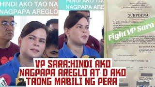 VP SARA NANINDIGAN | SUBPOENA LUMABAS NA DITO MAKITA ANG CONCERN NYA SA TAO | #vpsara #duterte