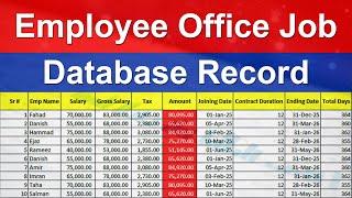 Excel Employee Record | Employee Database in Excel | Advanced Excel #exceltutoring