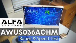 ALFA AWUS036ACHM Dual Band 5 GHz Wi-Fi Speed Test vs. AWUS036NH previous gen 2.4 GHz USB adapter