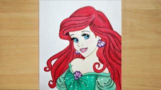 How to draw Disney Princess - Ariel || step by step || very easy