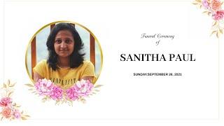 SANITHA PAUL || Funeral Service | 26-09-2021