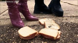 Stomping bread with boots