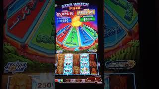 Slot Feature Vid #012 - Star Watch Fire: Wheel Bonus Spin - $10 Max Bet - MAJOR Progressive Awarded!