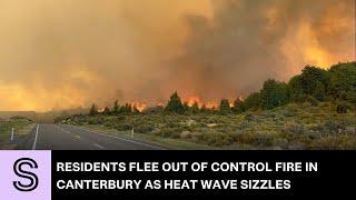 Residents fleeing out of control vegetation fire in Canterbury as heat wave sizzles | Stuff.co.nz