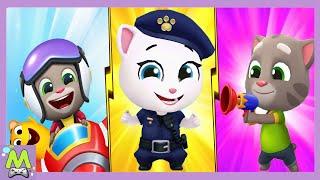 Talking Tom Fly Run vs Talking Tom Splash Force vs Talking Tom Blast Park.Летай Стреляй и Кидай