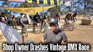 Shop Owner Crashes Vintage BMX Race (Frogtown Classic)